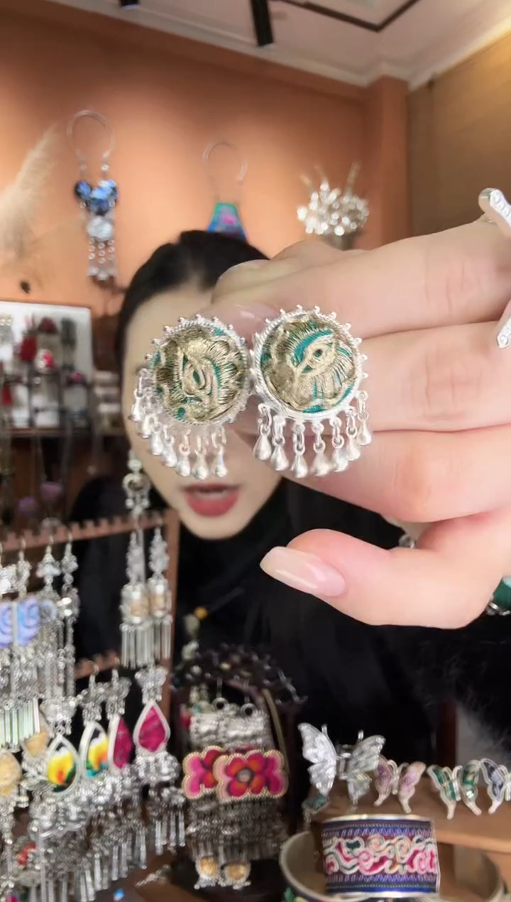 刺绣纯手工民族风耳环