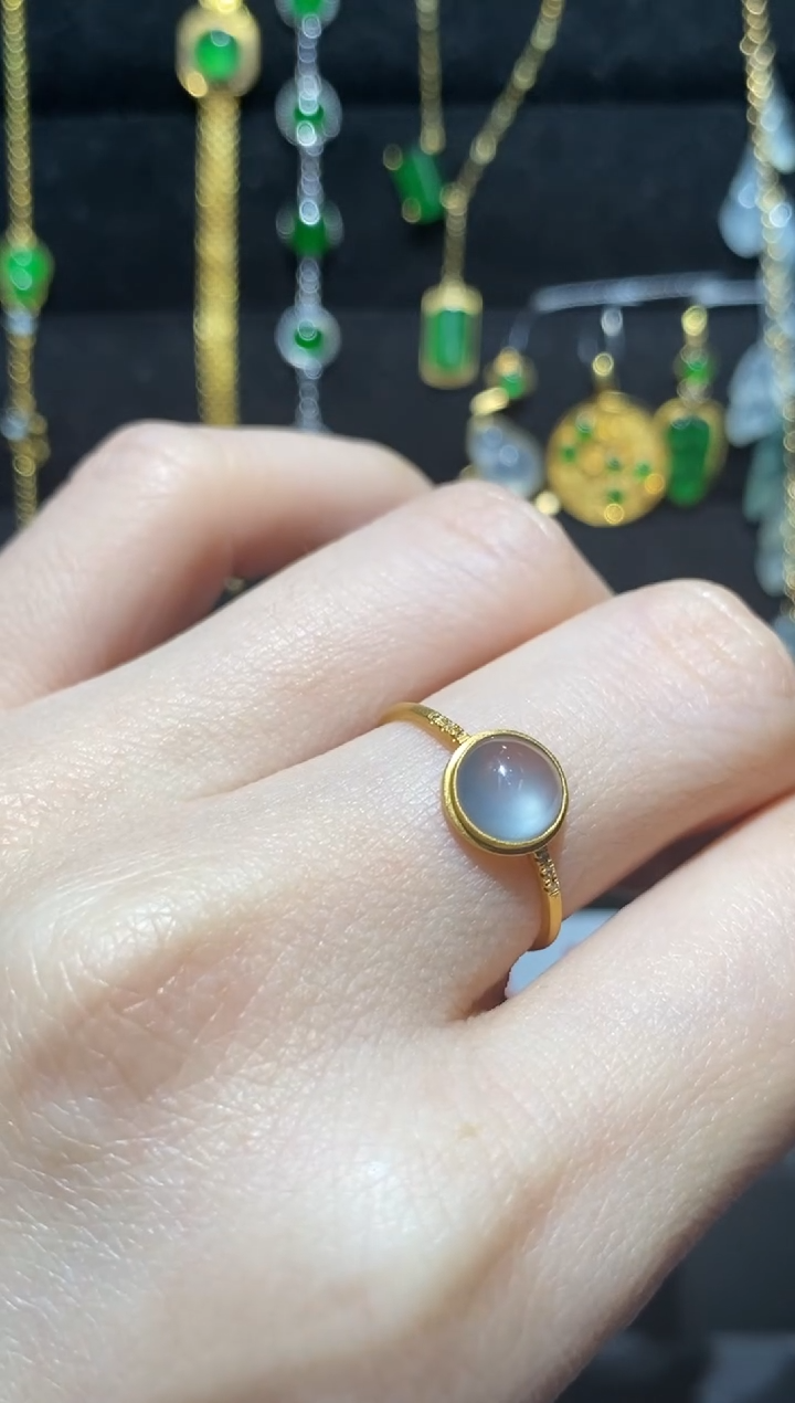 【闪购商品】翡翠戒指18K金镶嵌戒指