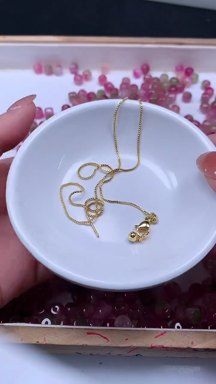 合金散珠玛瑙/玉髓D725 合 琻 金色 万能项链2条6.8元