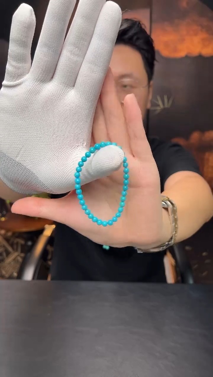 未镶嵌绿松石手串绿松石卡4mm+