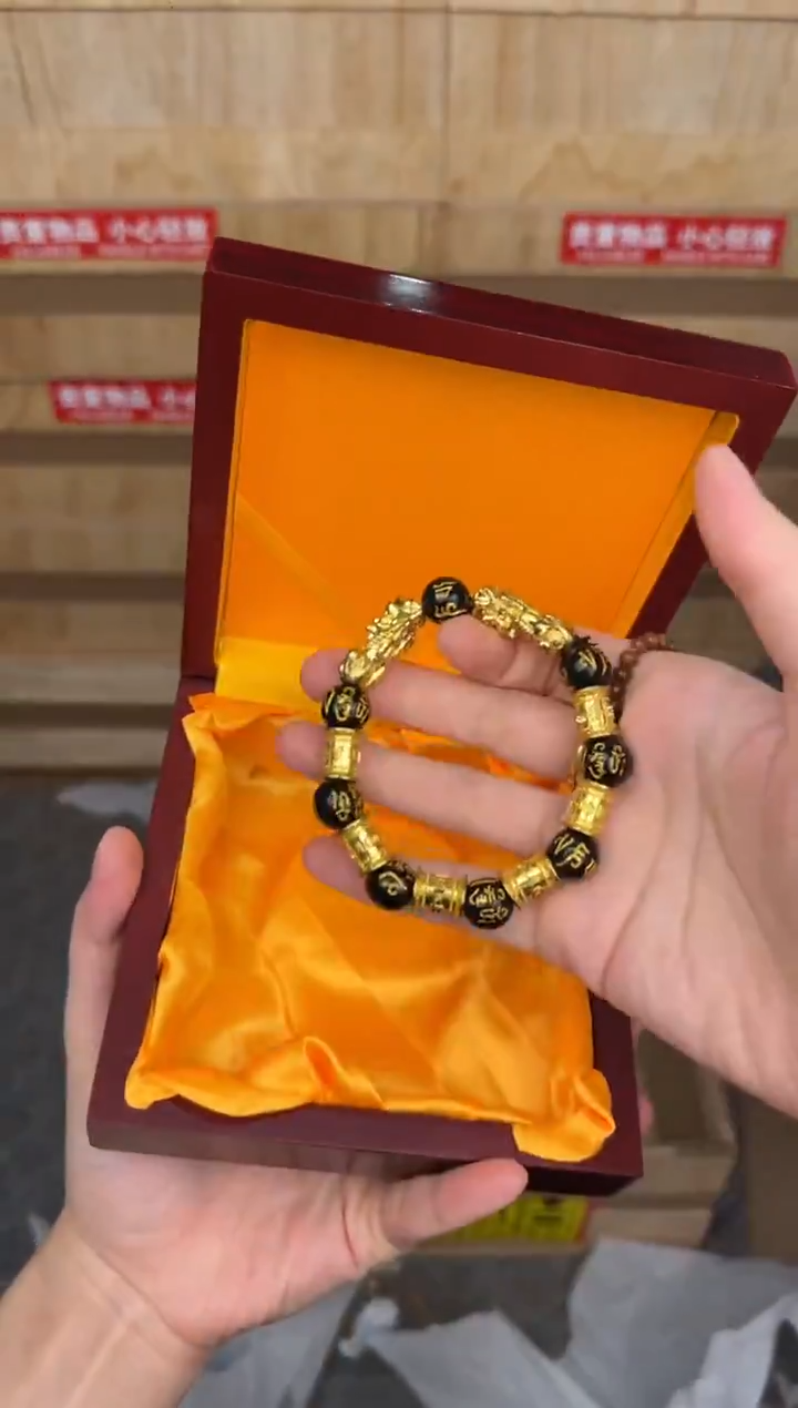 慈木器文玩阁貔貅金手串链接@@YS1778