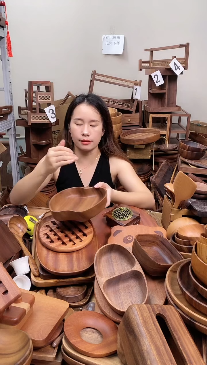  南美胡桃木苹果形果盘