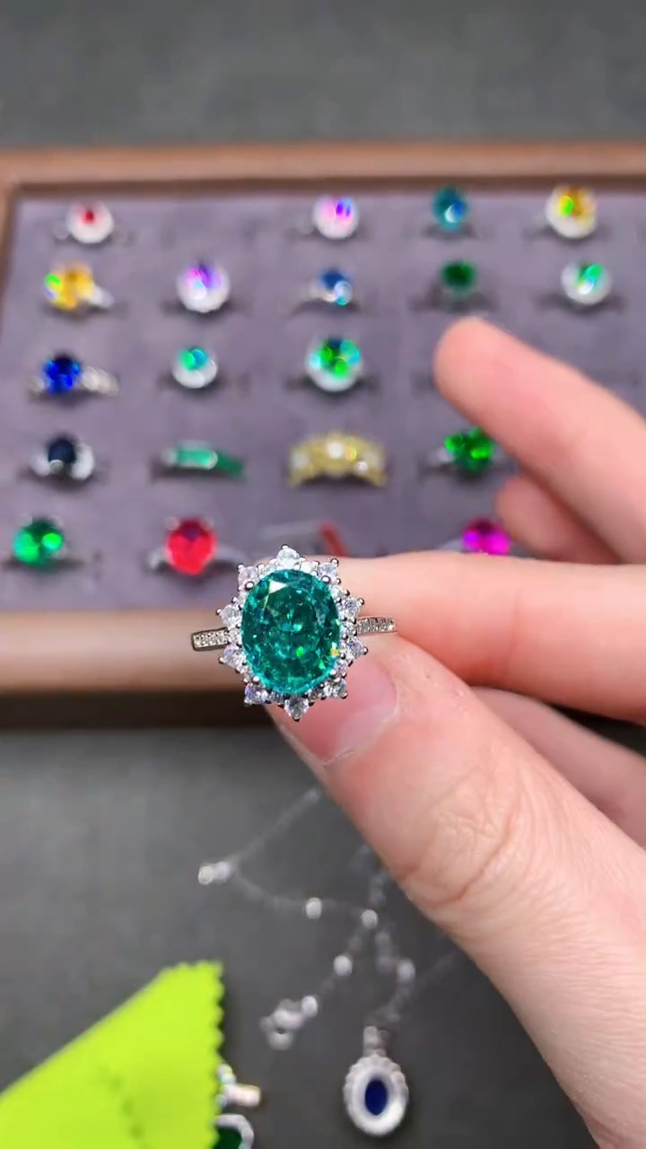 【闪购商品】帕拉依巴碧玺戒指银S925镶嵌····