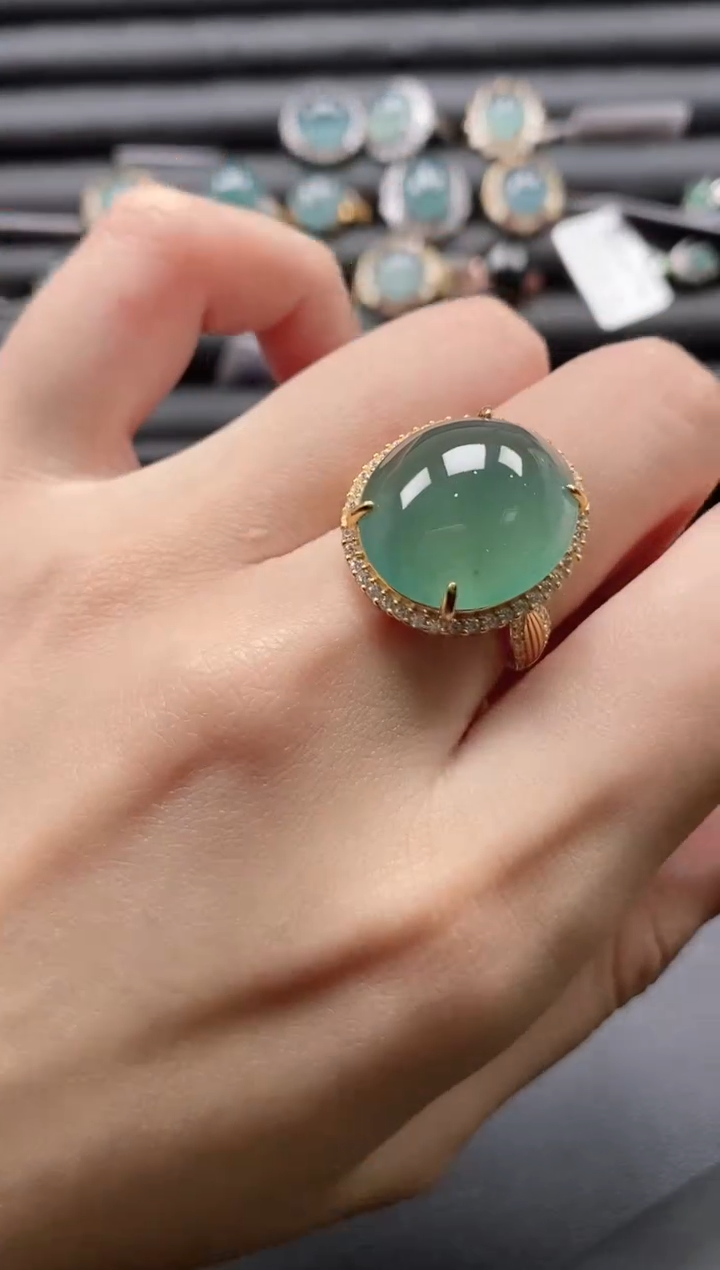 【闪购商品】翡翠戒指银S925镶嵌51511