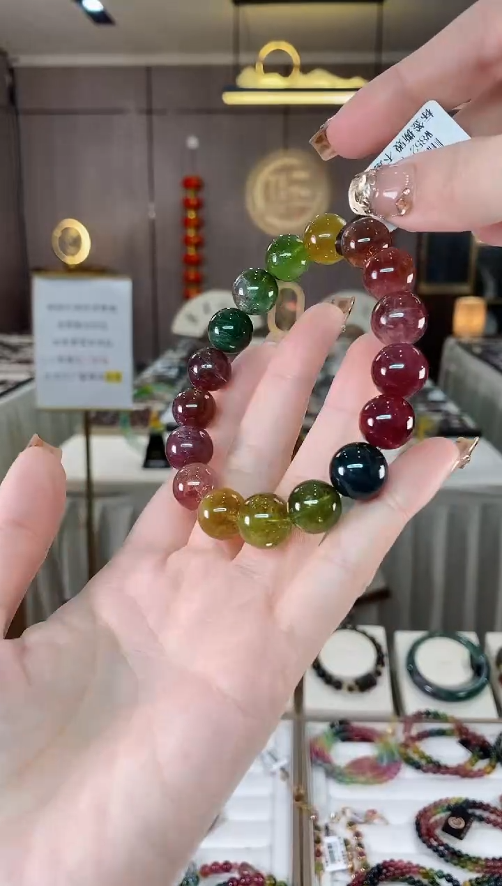 【闪购商品】碧玺单圈手串12mm+未镶嵌一物一证dan