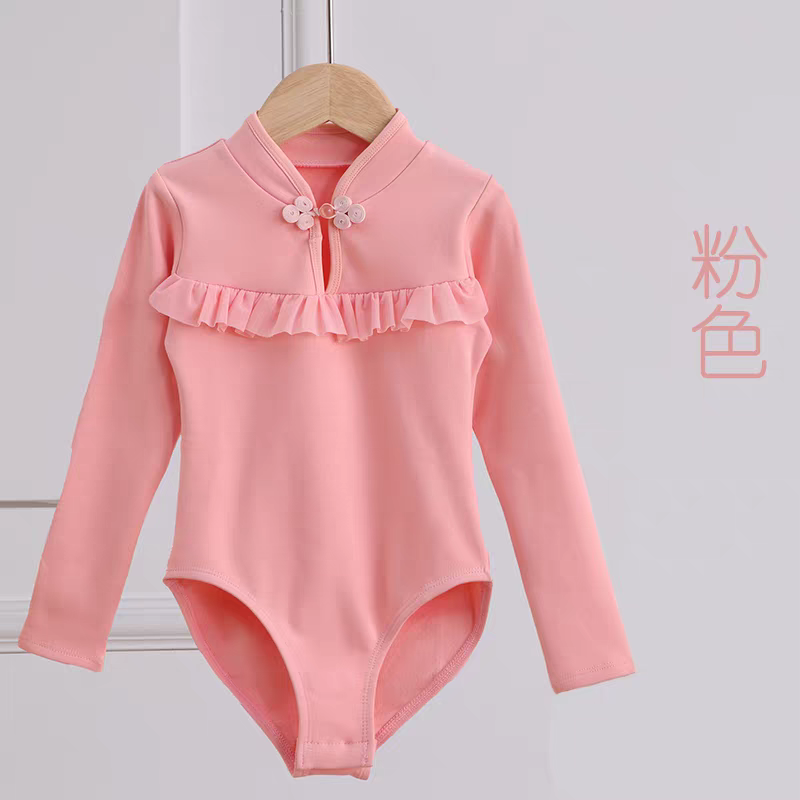 儿童秋冬加绒练功芭蕾公主公主风演出服套装冬季连体服女童