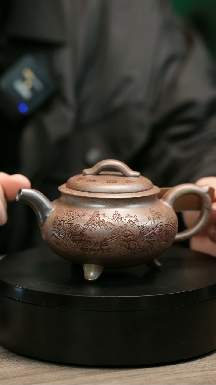 茶壶紫砂大*H2244李小琴段泥三足圆炉