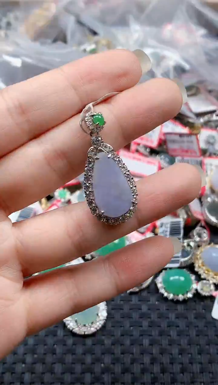 银S925镶嵌戒指翡翠天然A货缅甸翡翠