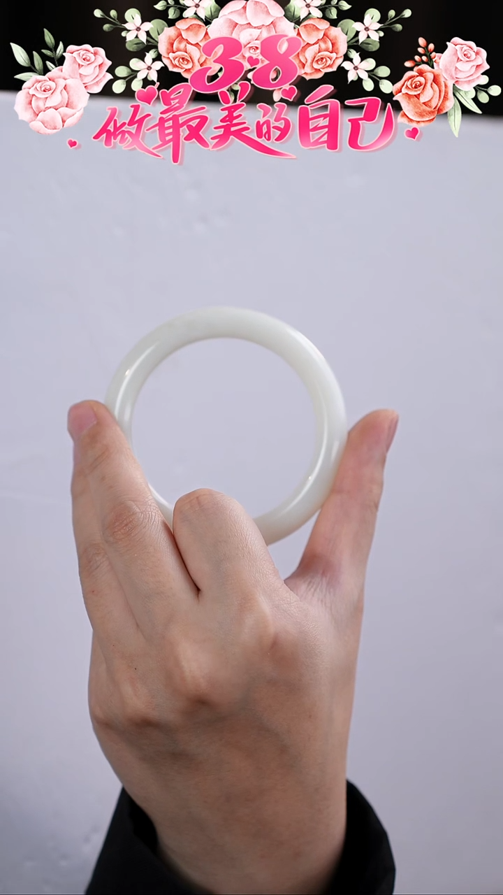 【闪购商品】和田玉手镯未镶嵌58.5圈口满羊脂白玉-漏