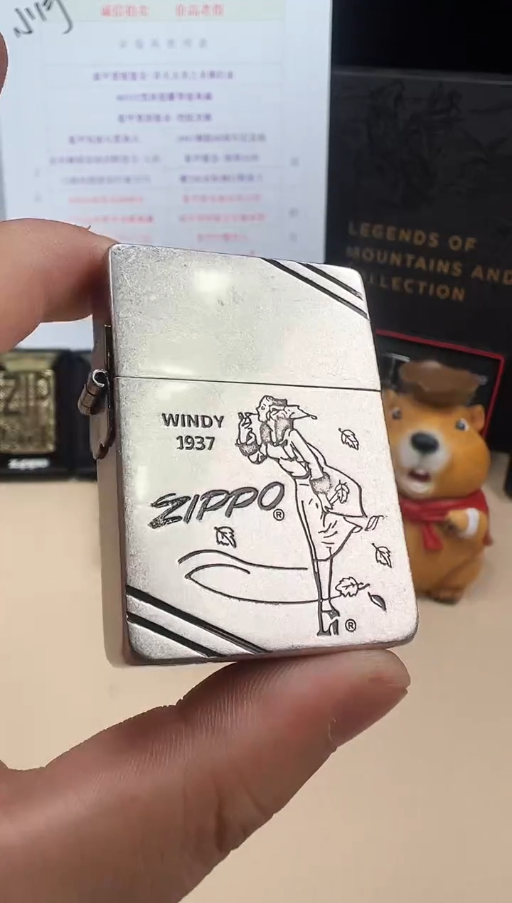 铜落叶风女-1935切角-仿古银