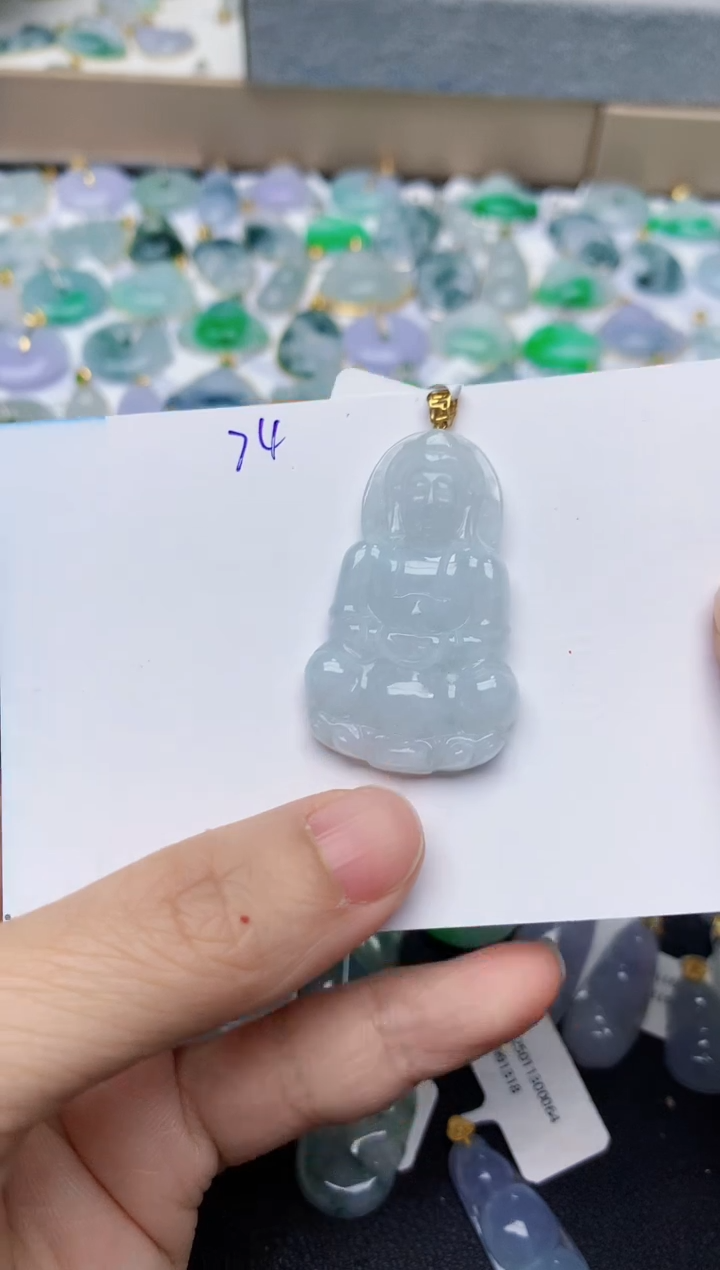 【闪购商品】翡翠颈饰18K金镶嵌天然翡翠A货    