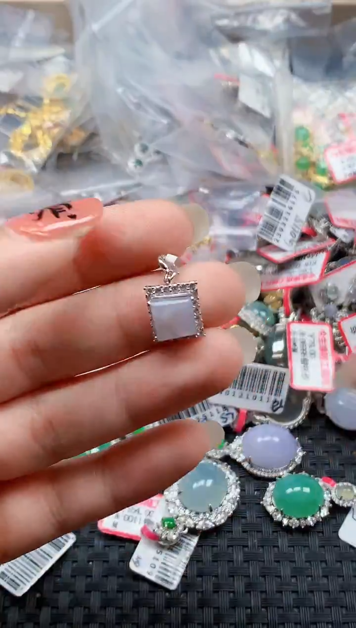 银S925镶嵌戒指翡翠天然A货缅甸翡翠