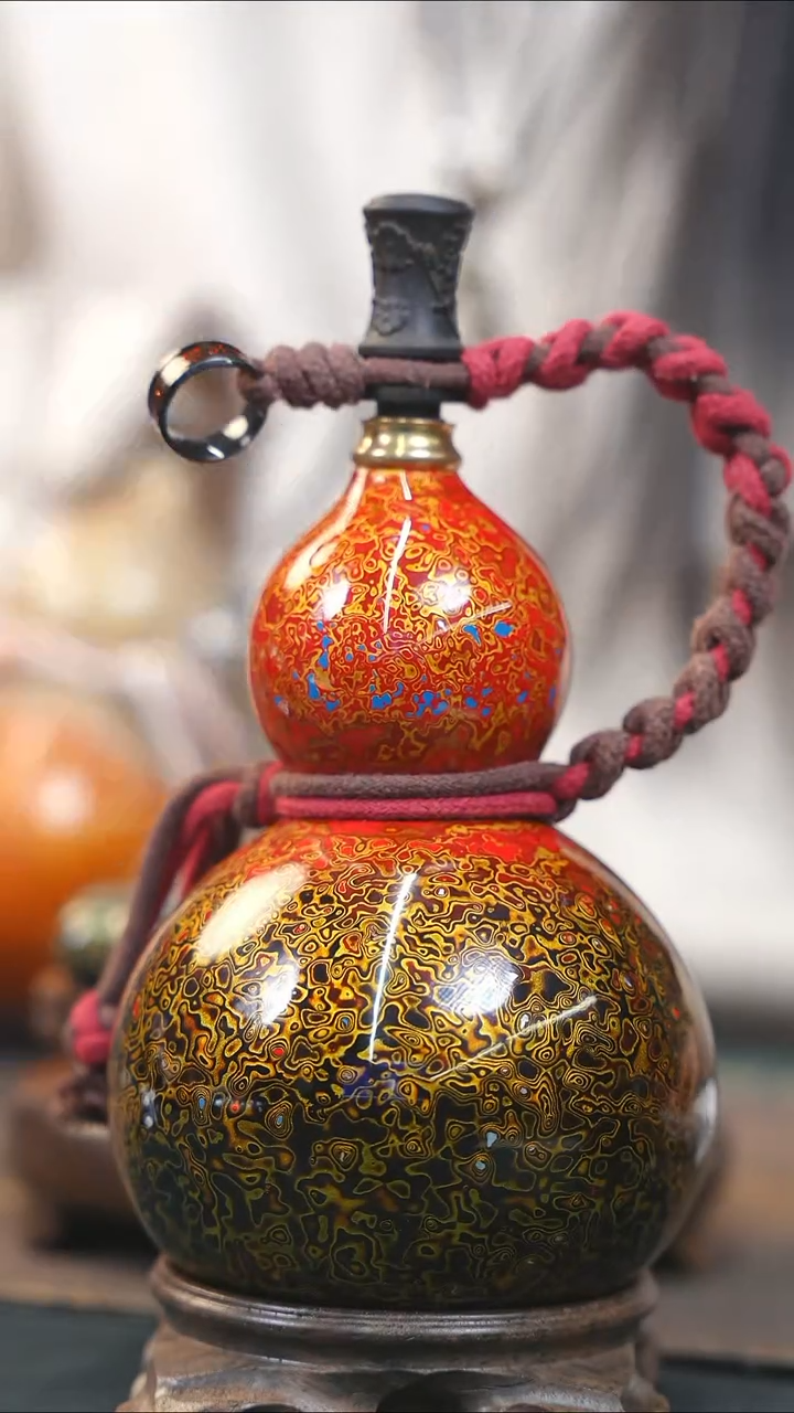 【闪购商品】WT168漆艺酒葫芦不包手串及旋转底座