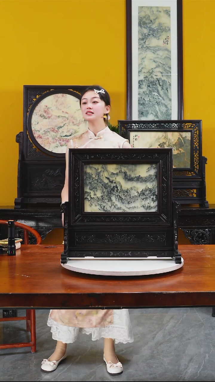 石材天然大理石画摆件