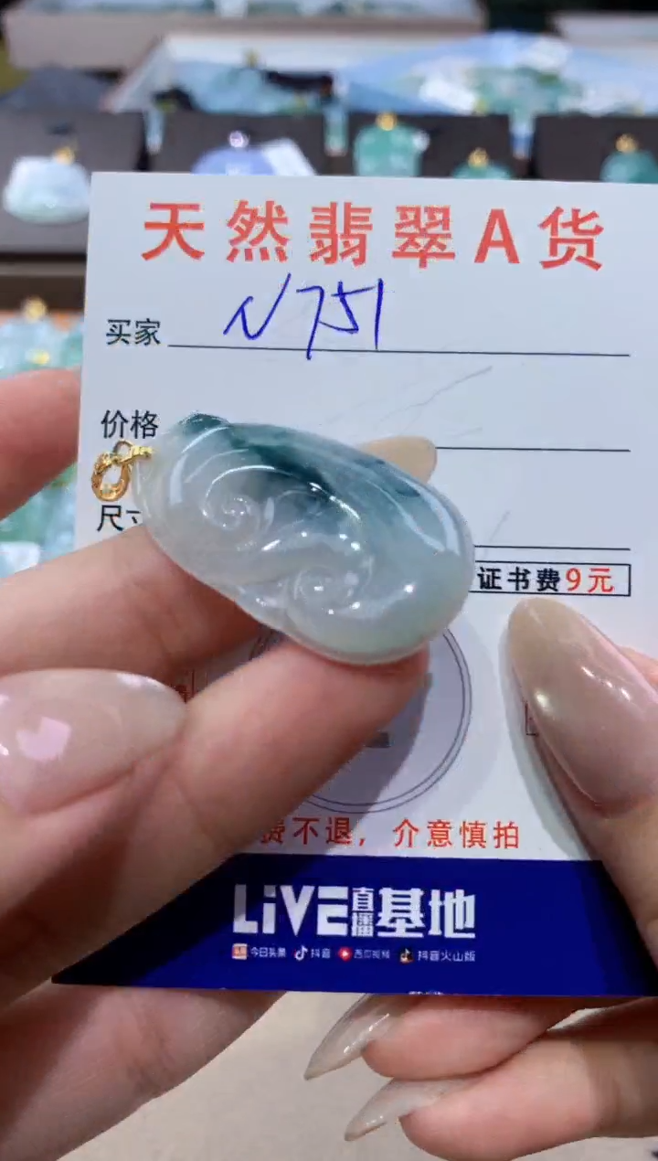 颈饰未镶嵌翡翠天然缅甸翡翠A货挂件 