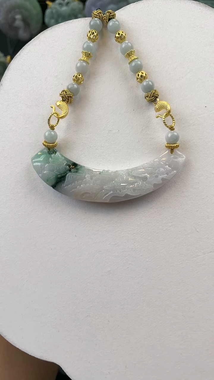 【闪购商品】翡翠颈饰未镶嵌2002(赠链)部分宝贝微瑕主播介绍为准