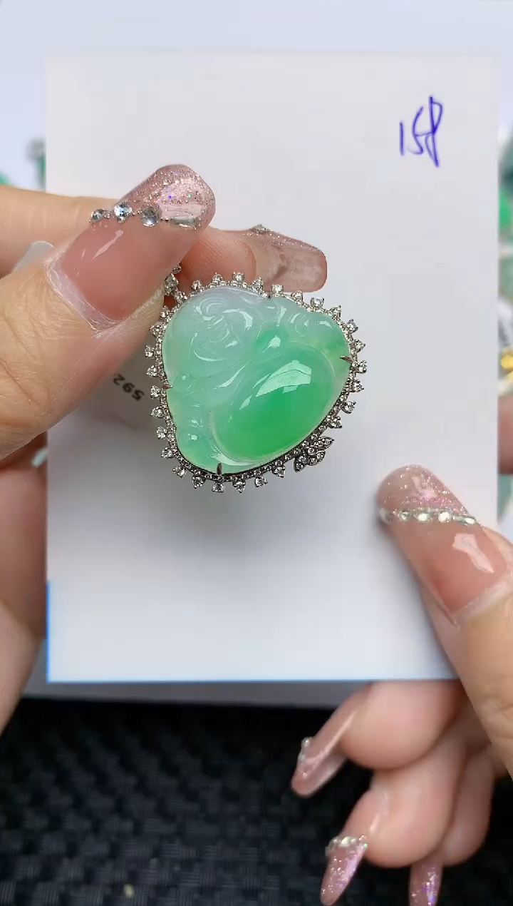 【闪购商品】翡翠颈饰18K金镶嵌天然A货翡翠 158