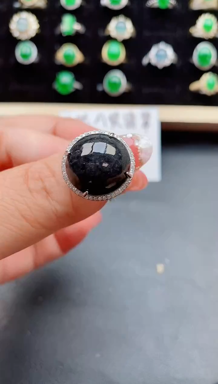 【闪购商品】翡翠戒指银S925镶嵌50800