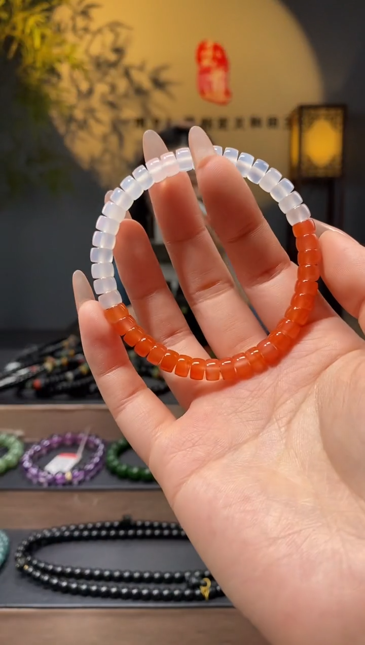 【闪购商品】玛瑙/玉髓1未镶嵌6.5mm|药片手串