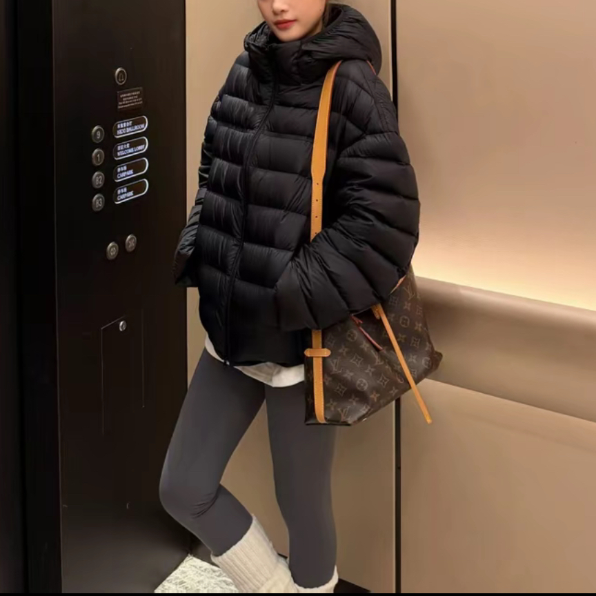 韩系轻薄秋冬棉衣连帽外套修身小个子设计感排骨服爆款夹棉棉袄