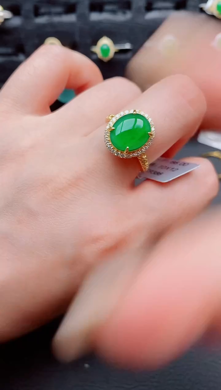 翡翠戒指银S925镶嵌天然a货翡翠199