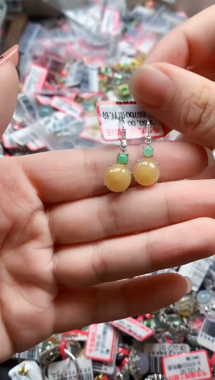 银S925镶嵌戒指翡翠天然A货缅甸翡翠