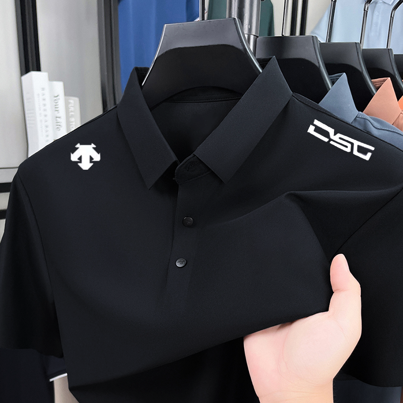【锦氨全无痕】免烫常规短袖薄款水洗Polo衫透气休闲男装夏季T恤