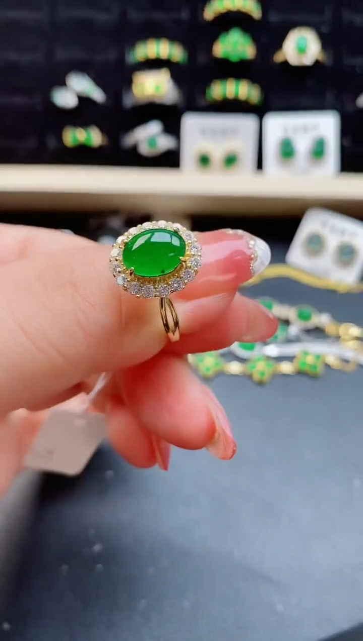 【闪购商品】翡翠戒指银S925镶嵌121121