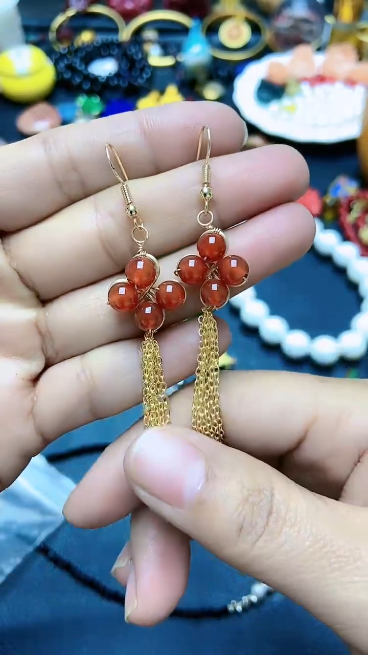 【闪购商品】玛瑙/玉髓耳钉未镶嵌A19