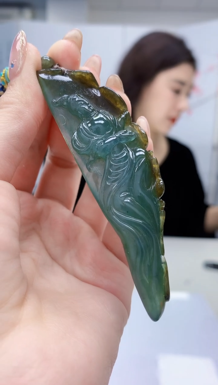 【闪购商品】定制翡翠未镶嵌4829jw-毛货挂件48