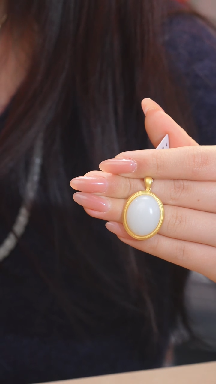 【闪购商品】和田玉吊坠不含链18K金镶嵌（二）@@N6819