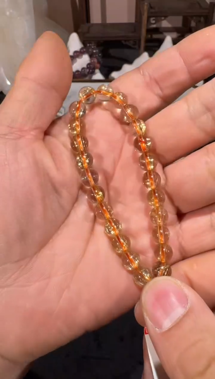 未镶嵌手串发晶SJ-844金发晶