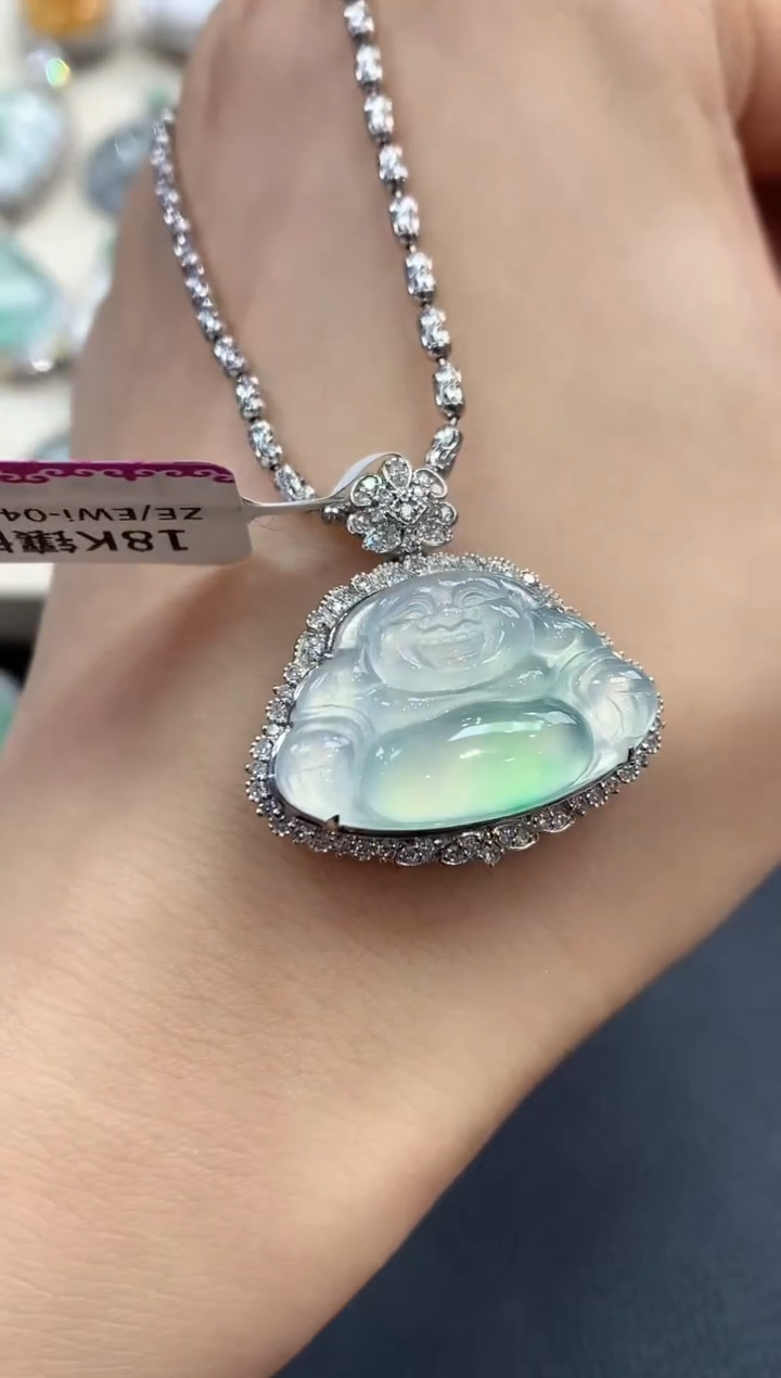 【闪购商品】翡翠吊坠(不含链)18K金镶嵌C119      