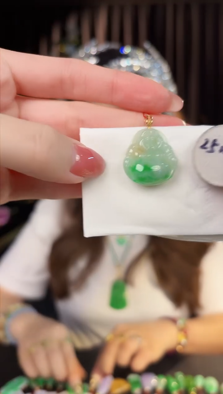 【闪购商品】翡翠颈饰18K金镶嵌 缅料A货/支持复检/一件