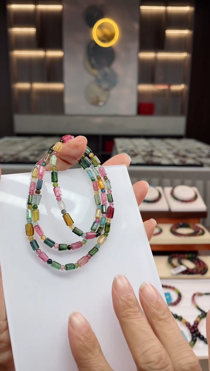 三圈手串未镶嵌碧玺（多样性发一条）Q