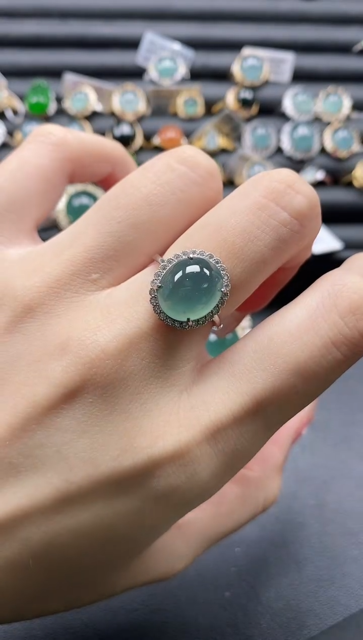 【闪购商品】翡翠戒指银S925镶嵌1111