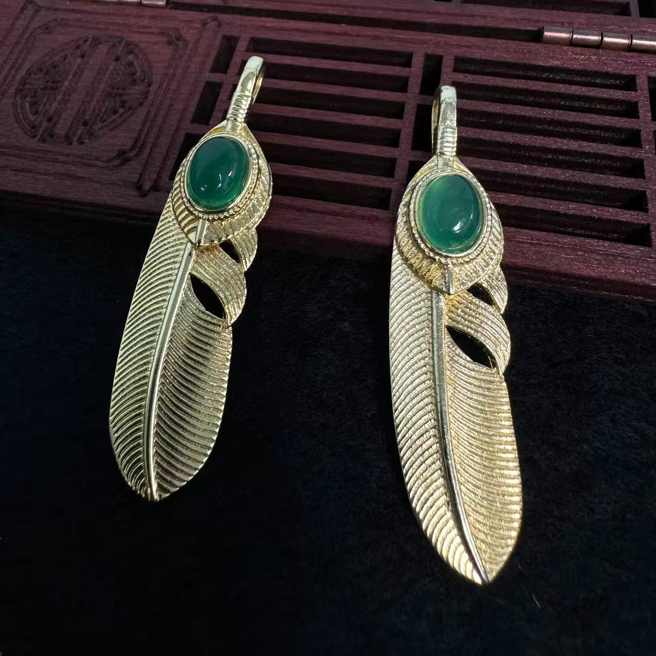 【刘少文】极光绿玛瑙叶子吊坠-MT-A015-多样性只发一件