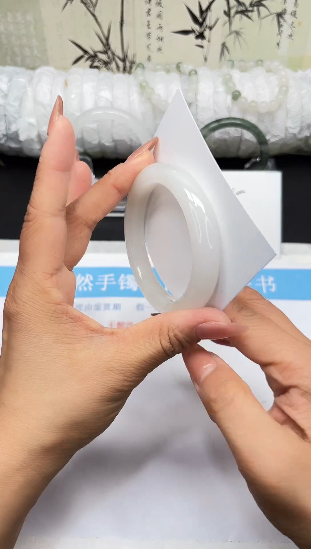 未镶嵌手镯石英质玉A36-54/55/56