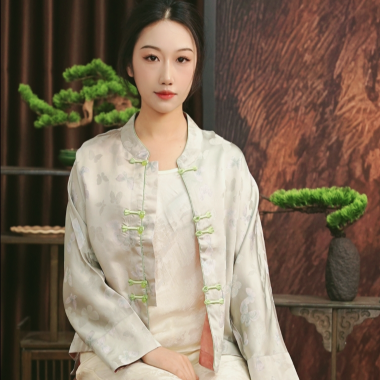 中式开衫复古传统改良夏季女装宽松上衣00214