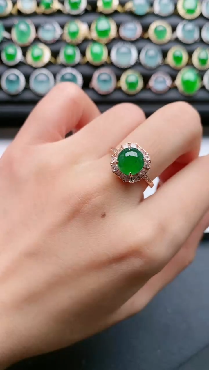 【闪购商品】翡翠戒指银S925镶嵌1111