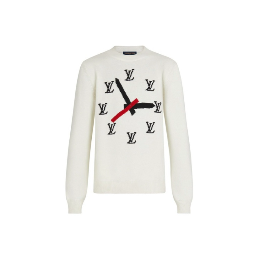 未使用 LouisVuitton/路易威登 时钟套头长袖羊毛衫HKN78W