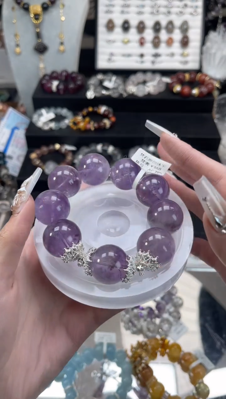 【闪购商品】烟晶手链银S925镶嵌天然水晶 多样性发货