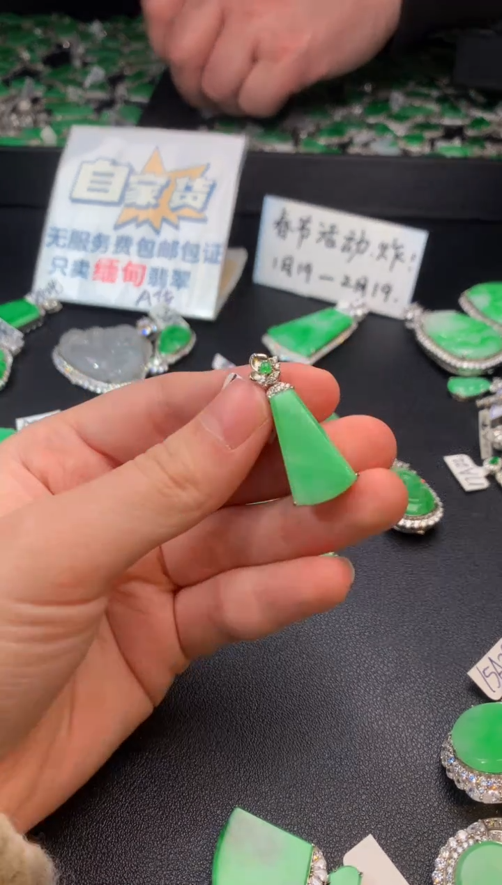 【闪购商品】翡翠颈饰银S925镶嵌翡翠