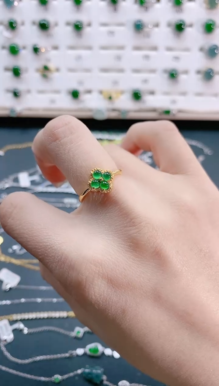 【闪购商品】翡翠戒指银S925镶嵌天然翡翠