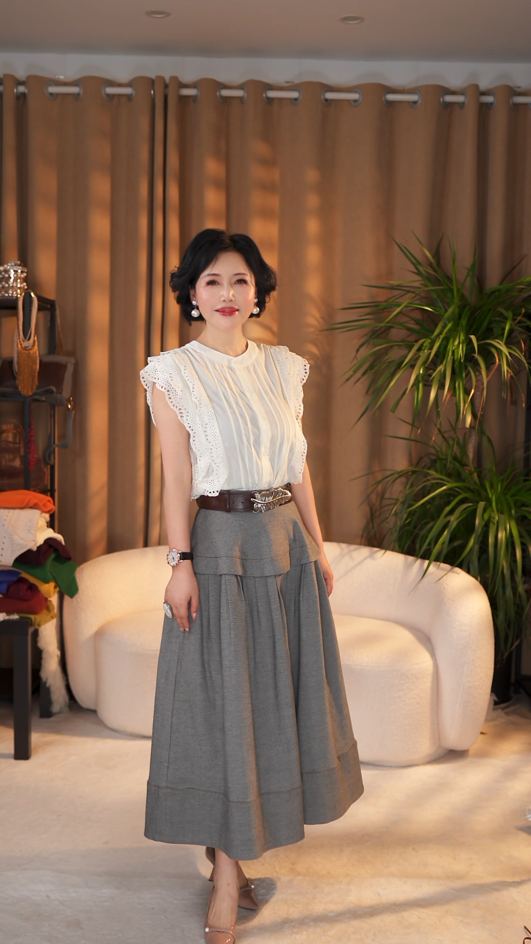 【楠姐姐定制款】六便士花边衬衫   T6226