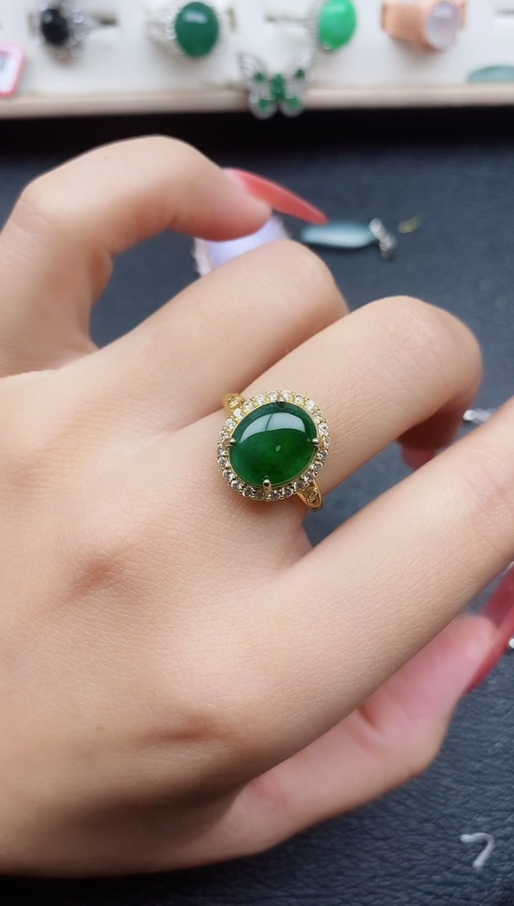 【闪购商品】翡翠戒指银S925镶嵌111111