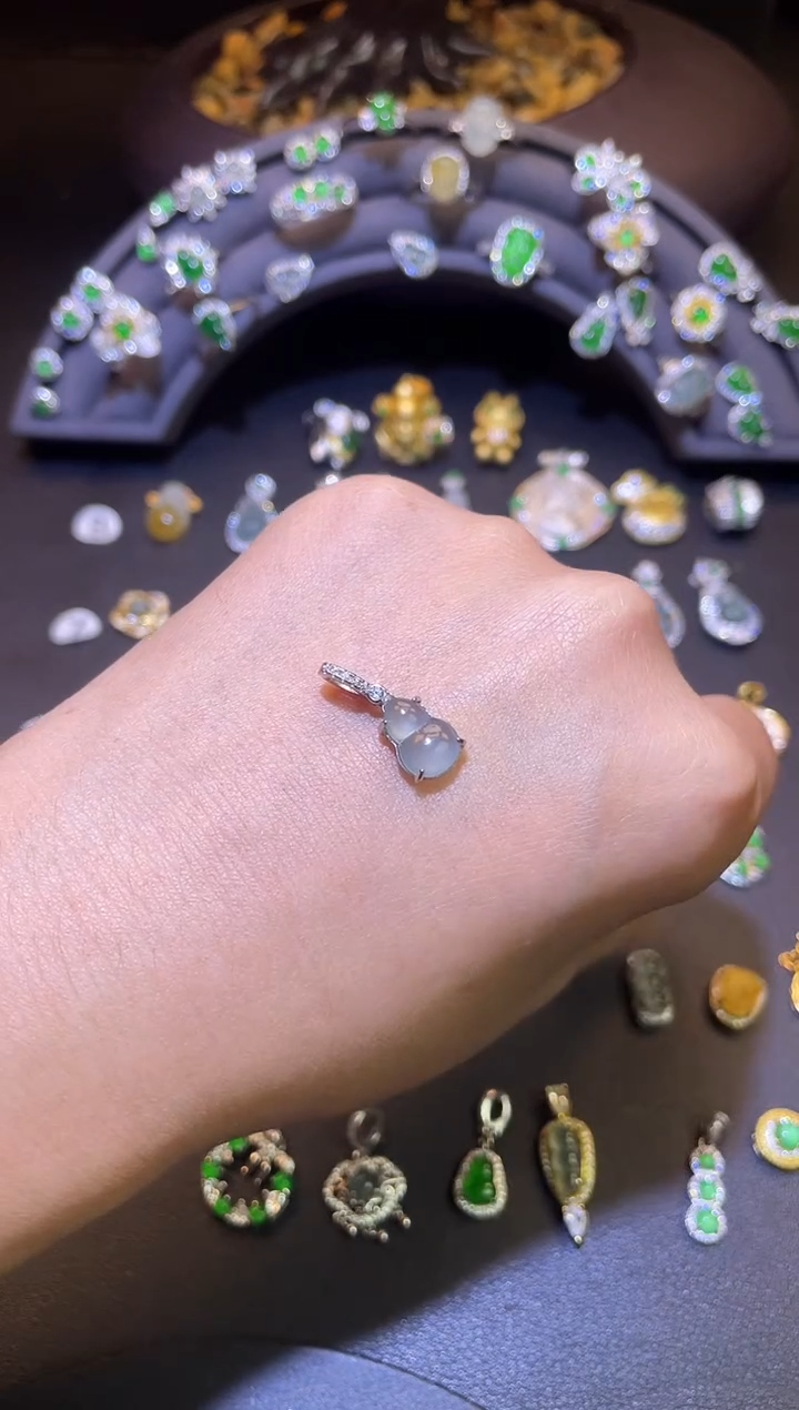 吊坠(不含链)银S925镶嵌翡翠1