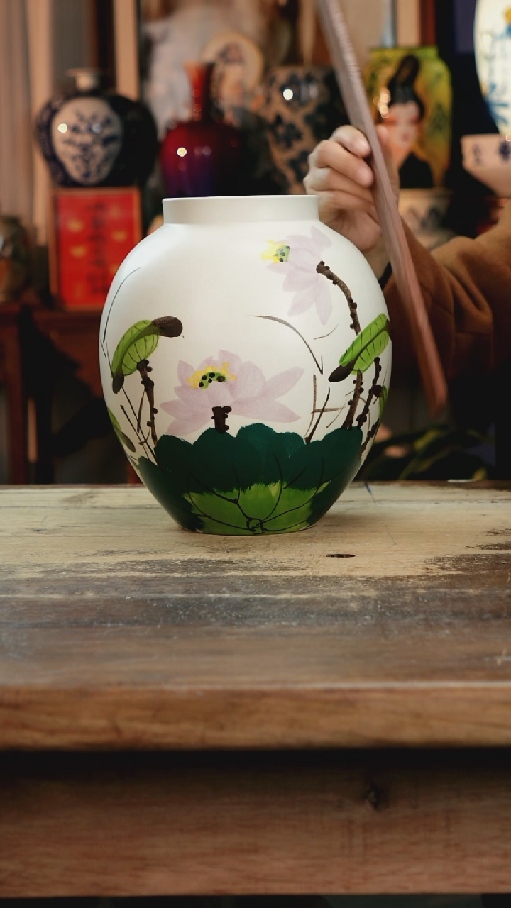 【闪购商品】瓷片景德镇纯手工釉下彩精品花瓶