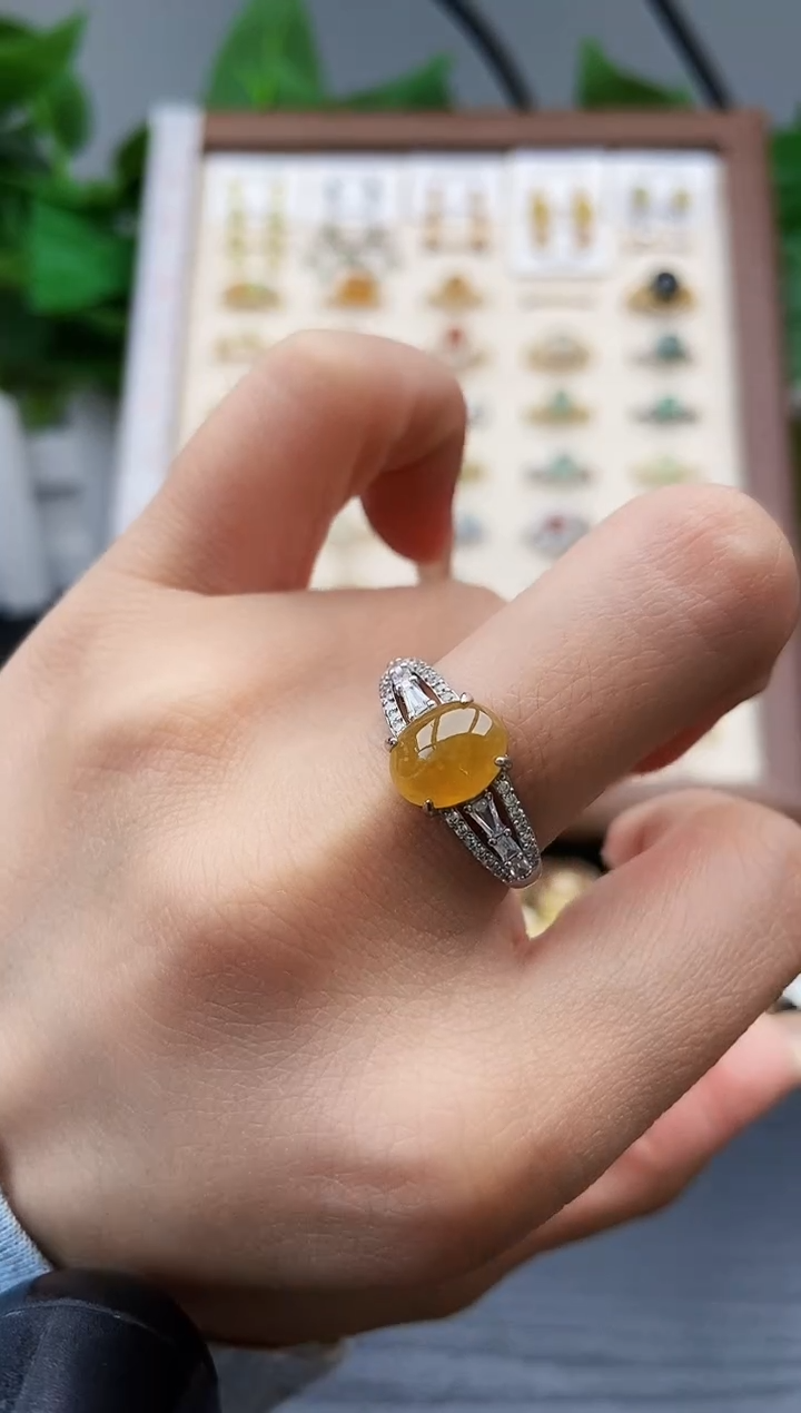 银S925镶嵌戒指翡翠12