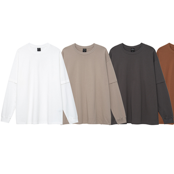 "IDeverRAY纯色百搭长袖假两件打底 23CX纯色"DB